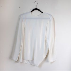 Lanvin Paris Cream Silk Long Sleeve Blouse